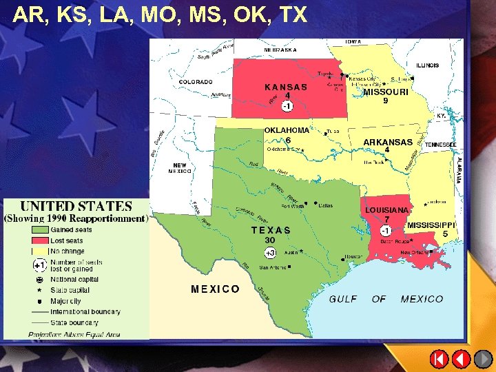 AR, KS, LA, MO, MS, OK, TX 