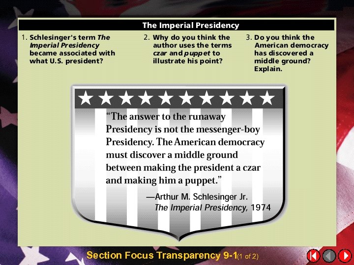 Section Focus Transparency 9 -1(1 of 2) 