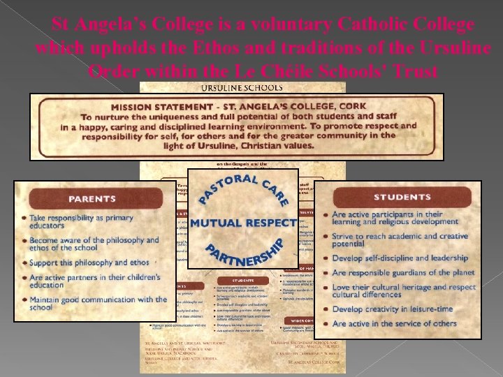 St Angela’s College is a voluntary Catholic College which upholds the Ethos and traditions