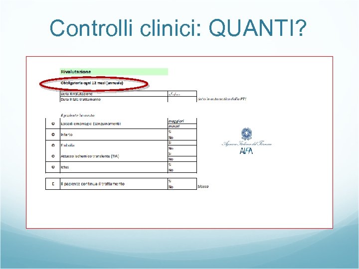 Controlli clinici: QUANTI? 