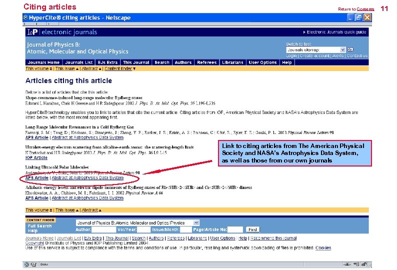 Citing articles Return to Contents Link to citing articles from The American Physical Society