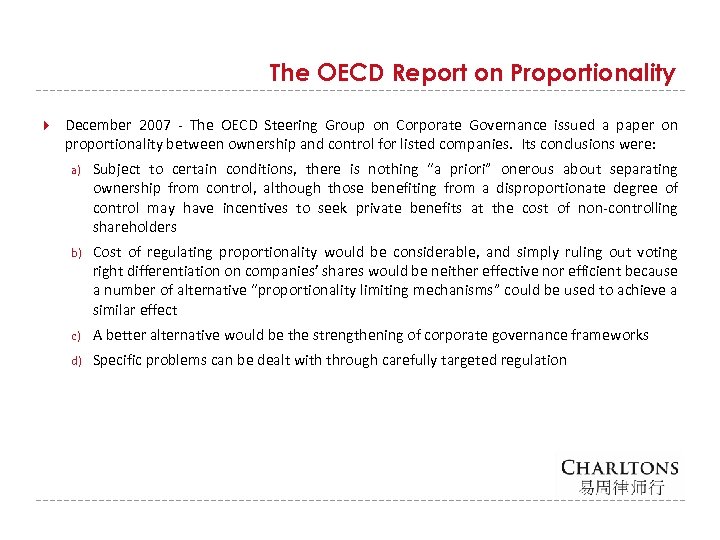 The OECD Report on Proportionality December 2007 - The OECD Steering Group on Corporate