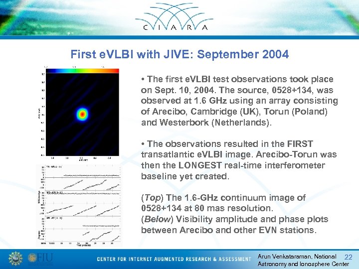 First e. VLBI with JIVE: September 2004 • The first e. VLBI test observations