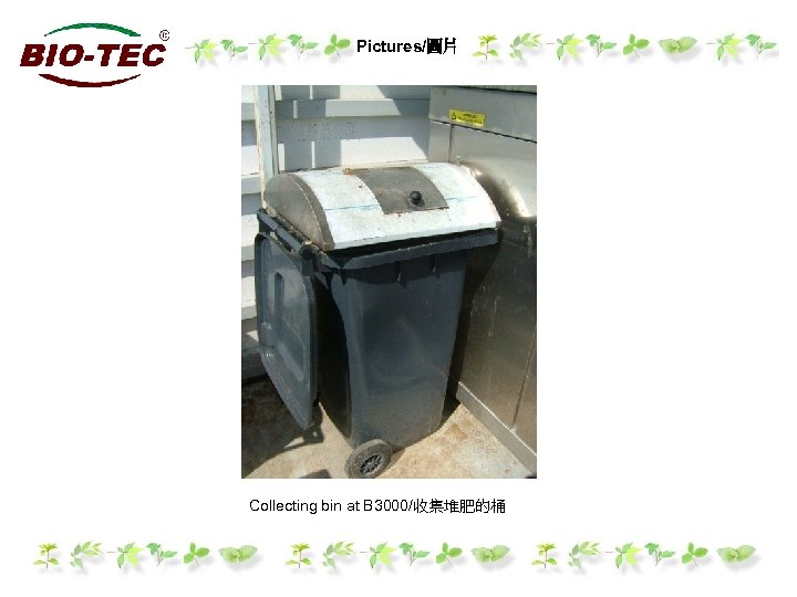 Pictures/圖片 Collecting bin at B 3000/收集堆肥的桶 
