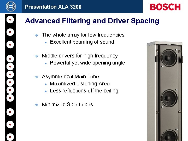 Presentation XLA 3200 Advanced Filtering and Driver Spacing è The whole array for low