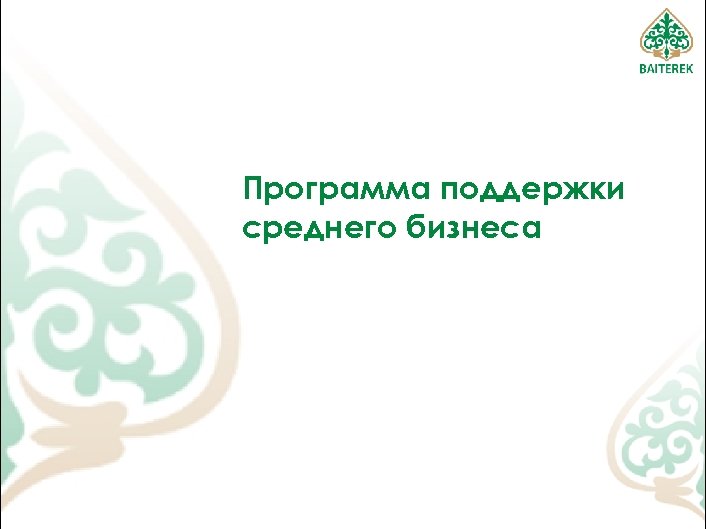 Программа поддержки среднего бизнеса 