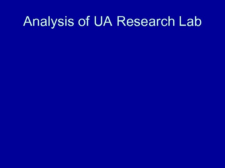 Analysis of UA Research Lab 