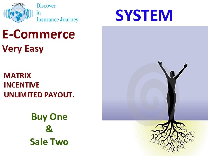 E-Commerce Very Easy MATRIX INCENTIVE UNLIMITED PAYOUT. Buy One & Sale Two SYSTEM 