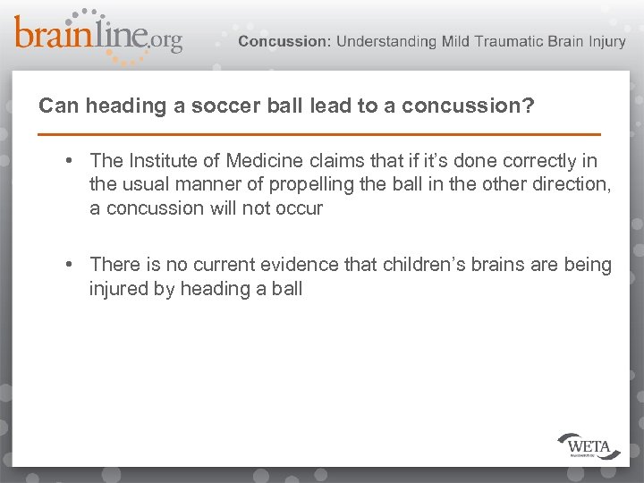 Can heading a soccer ball lead to a concussion? • The Institute of Medicine