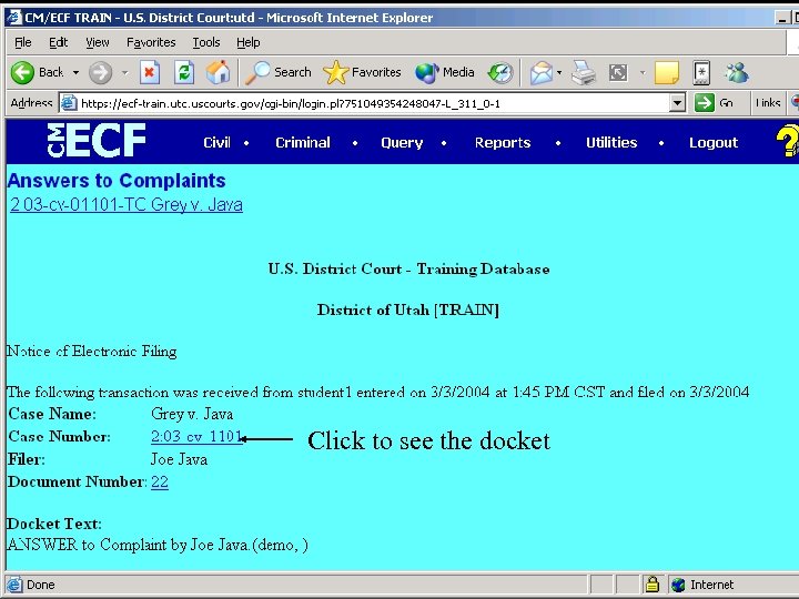 Click to see the docket 