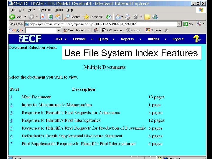 Use File System Index Features 