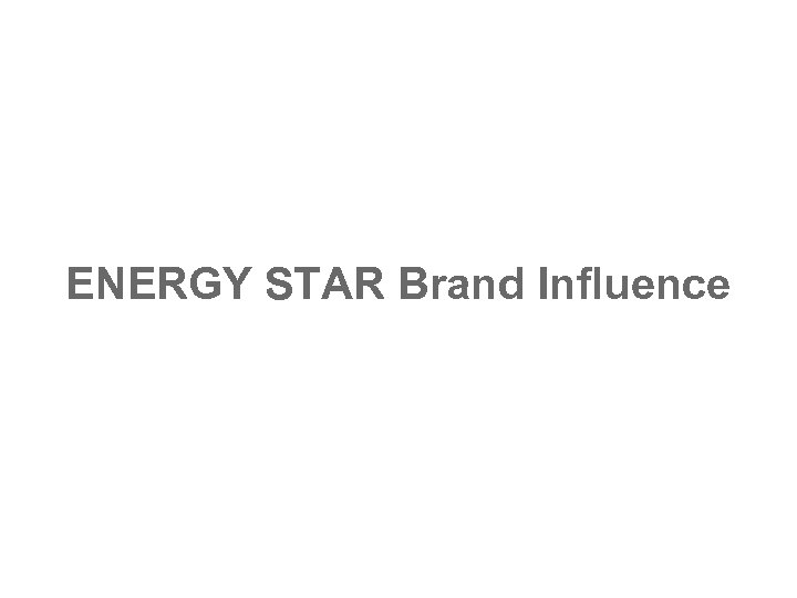 ENERGY STAR Brand Influence 