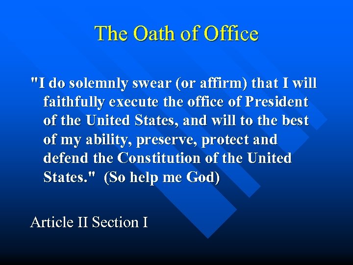 The Oath of Office 