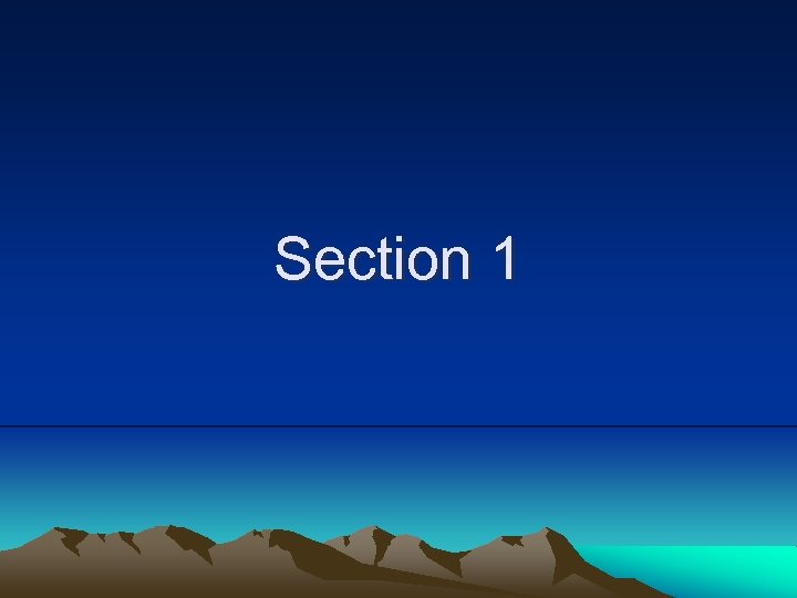 Section 1 