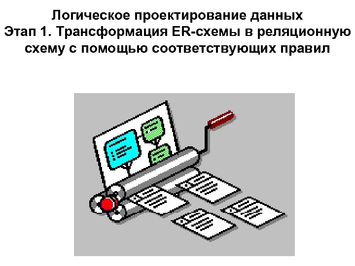 Логическое проектирование данных Этап 1. Трансформация ER-схемы в реляционную схему с помощью соответствующих правил