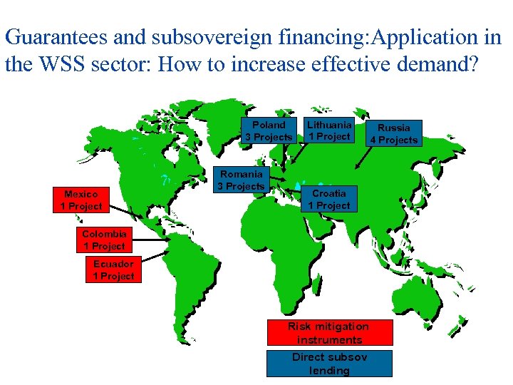 Guarantees and subsovereign financing: Application in the WSS sector: How to increase effective demand?