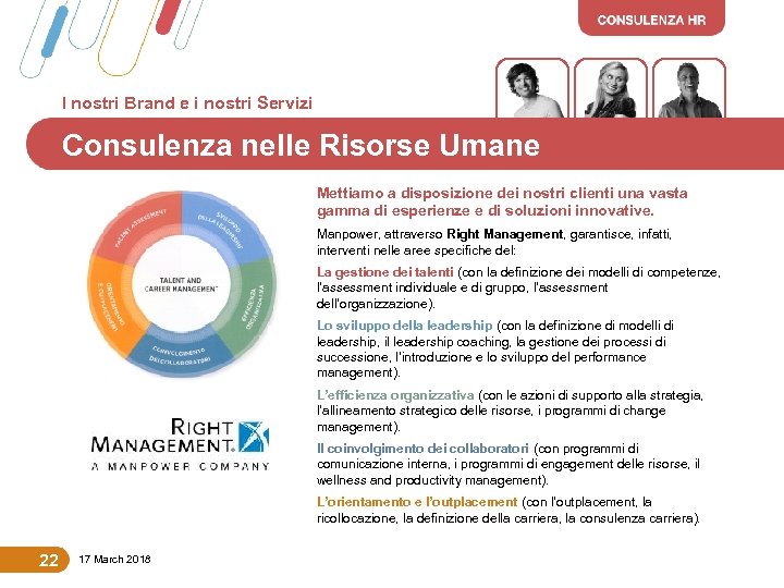 I nostri Brand e i nostri Servizi Consulenza nelle Risorse Umane Mettiamo a disposizione