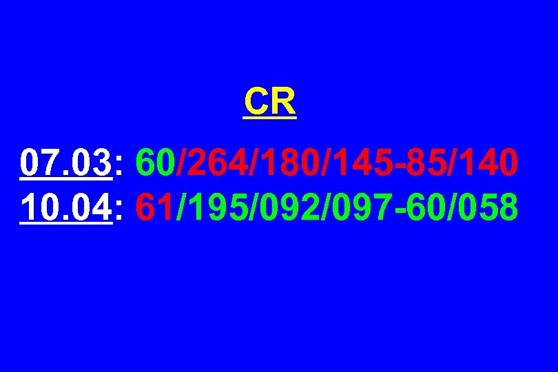 CR 07. 03: 60/264/180/145 -85/140 10. 04: 61/195/092/097 -60/058 