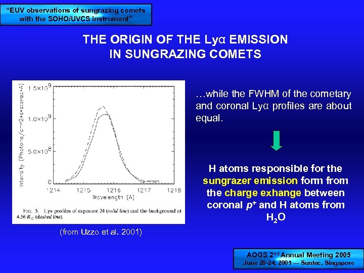 “EUV observations of sungrazing comets with the SOHO/UVCS instrument” THE ORIGIN OF THE Lyα