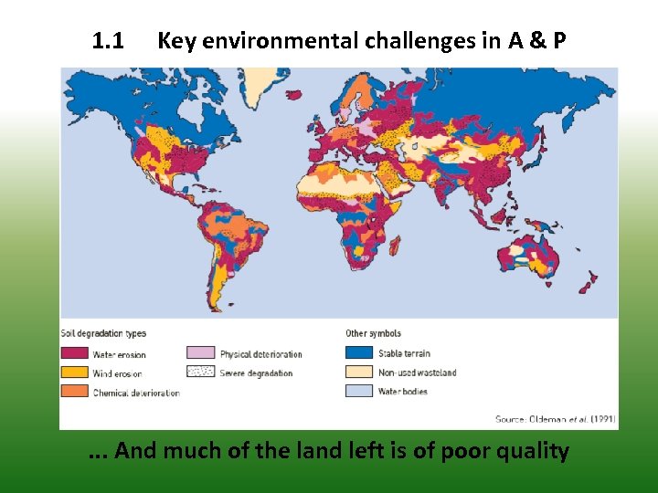 1. 1 Key environmental challenges in A & P . . . And much
