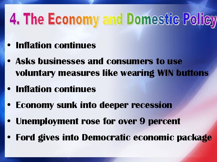  • Inflation continues • Asks businesses and consumers to use voluntary measures like