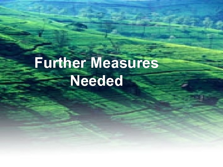 Further Measures Needed 