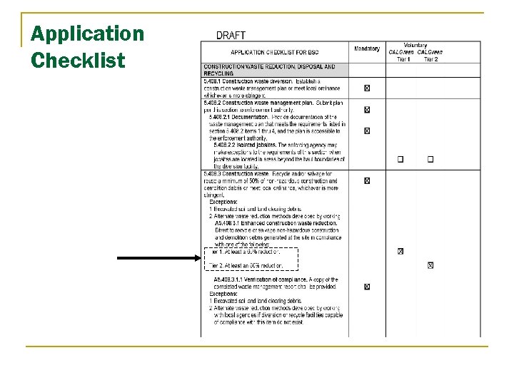Application Checklist 