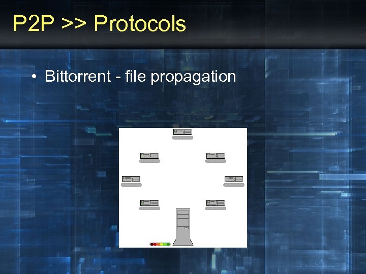 P 2 P >> Protocols • Bittorrent - file propagation 