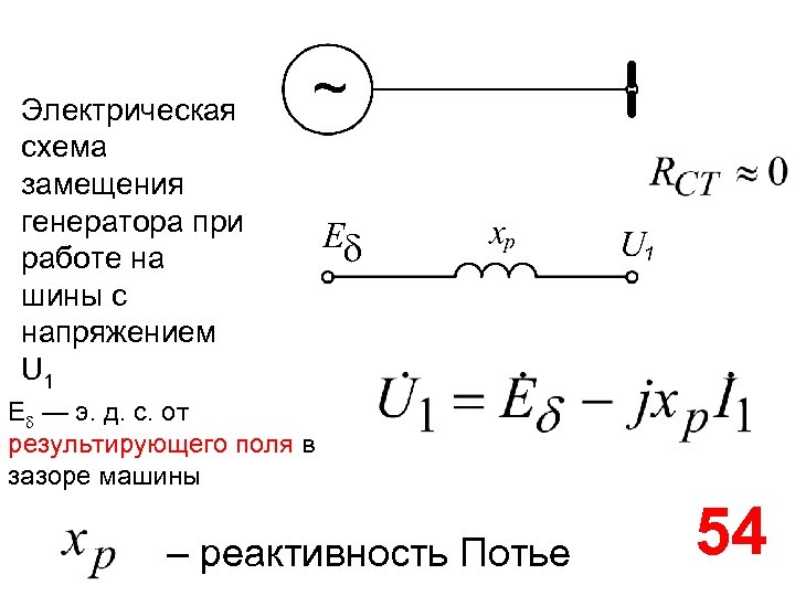 Схема замещения синхронного генератора