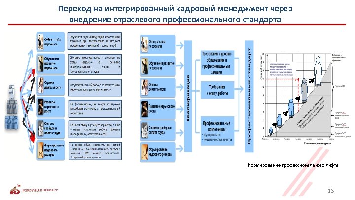 Переход на интегрированный кадровый менеджмент через внедрение отраслевого профессионального стандарта Формирование профессионального лифта 18