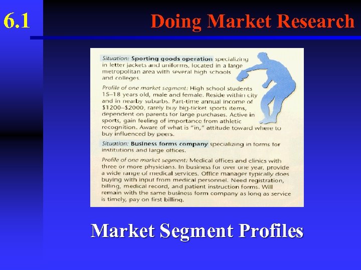 6. 1 Doing Market Research Market Segment Profiles 