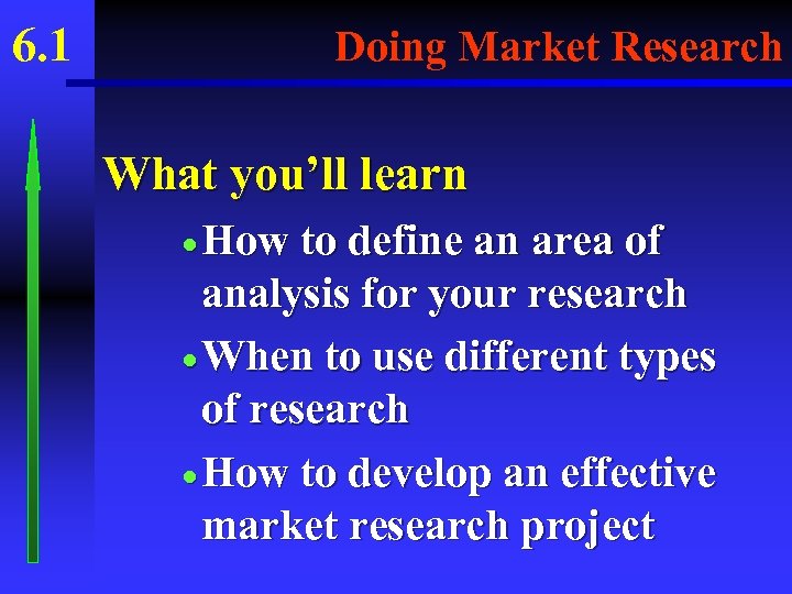 6. 1 Doing Market Research What you’ll learn · How to define an area