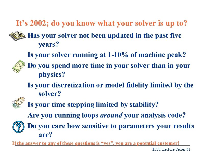 It’s 2002; do you know what your solver is up to? Has your solver