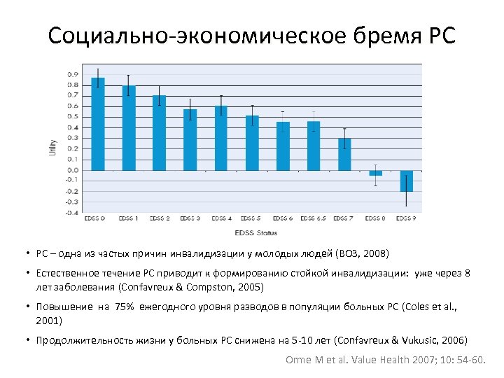 Социально-экономическое бремя РС • РС – одна из частых причин инвалидизации у молодых людей