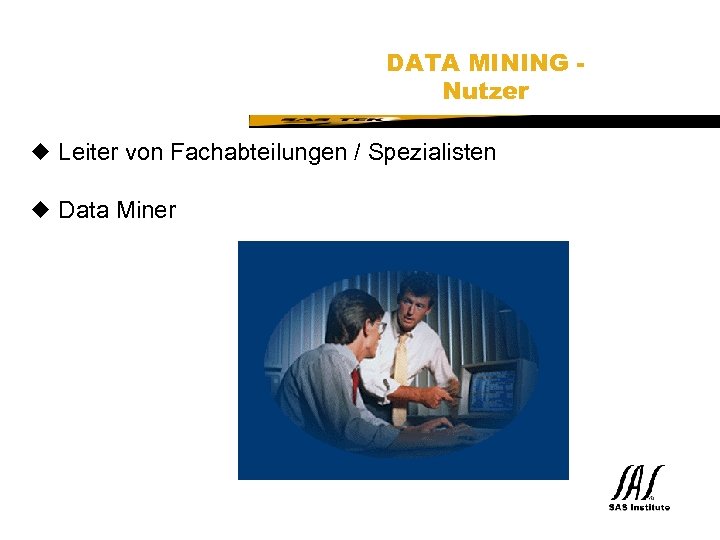 SAS Technical Expertise and Know-how ® DATA MINING Nutzer u Leiter von Fachabteilungen /