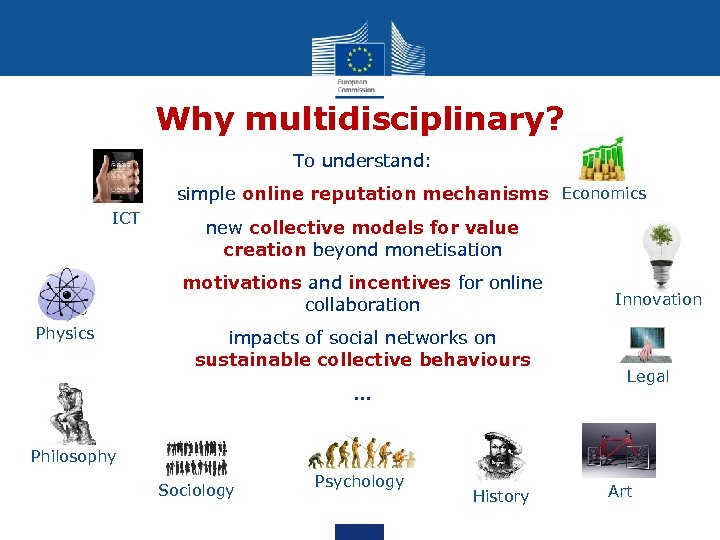 Why multidisciplinary? • To understand: • simple online reputation mechanisms Economics ICT • new
