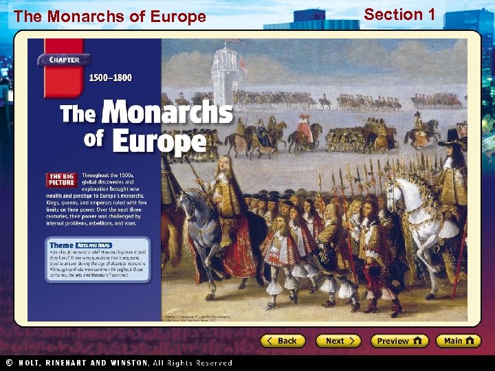 The Monarchs of Europe Section 1 