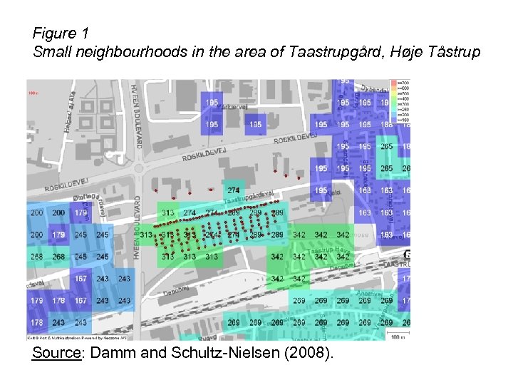 Figure 1 Small neighbourhoods in the area of Taastrupgård, Høje Tåstrup Source: Damm and