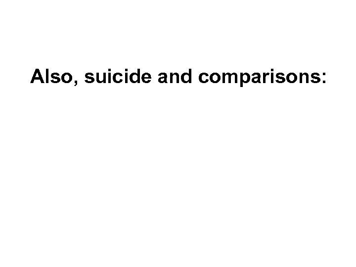  Also, suicide and comparisons: 