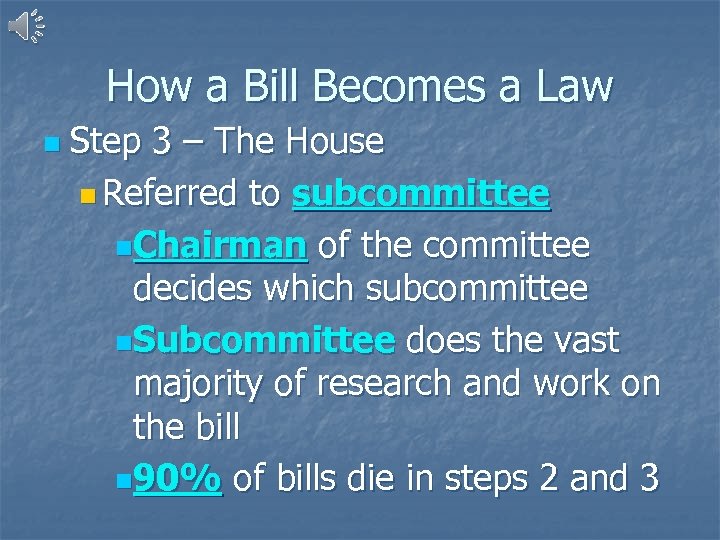 How a Bill Becomes a Law n Step 3 – The House n Referred