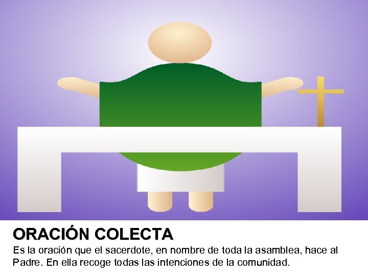 ORACIÓN COLECTA Es la oración que el sacerdote, en nombre de toda la asamblea,