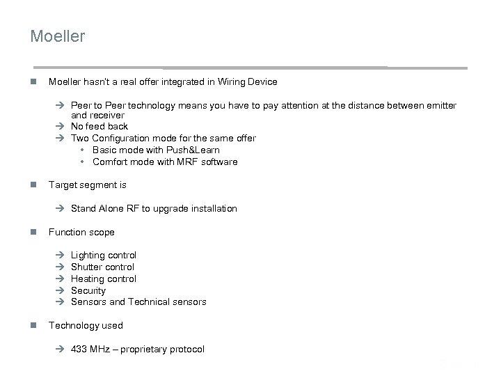 Moeller n Moeller hasn’t a real offer integrated in Wiring Device Ú Peer to