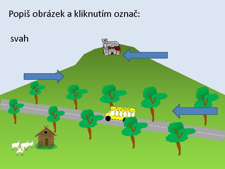 Popiš obrázek a kliknutím označ: svah 