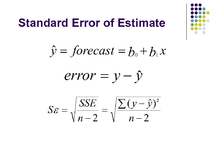 Standard Error of Estimate 