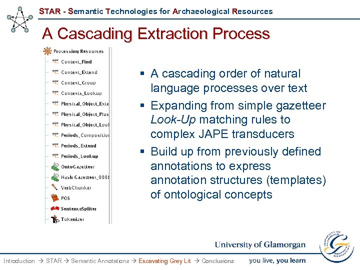 STAR - Semantic Technologies for Archaeological Resources A Cascading Extraction Process § A cascading