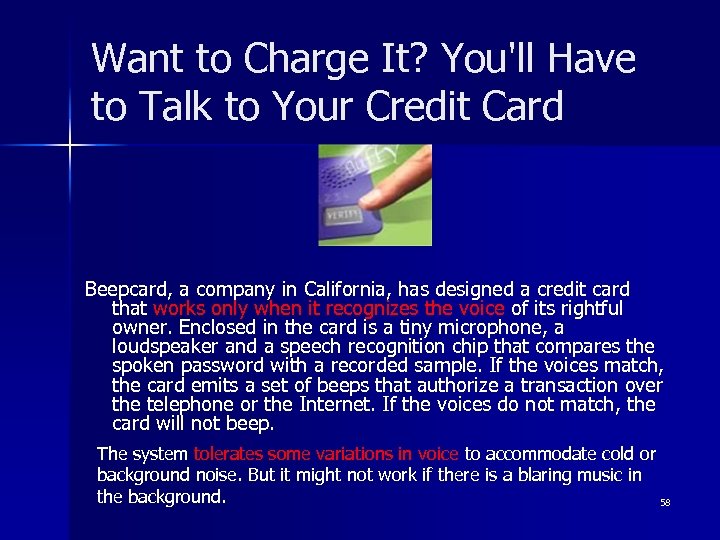 Want to Charge It? You'll Have to Talk to Your Credit Card Beepcard, a