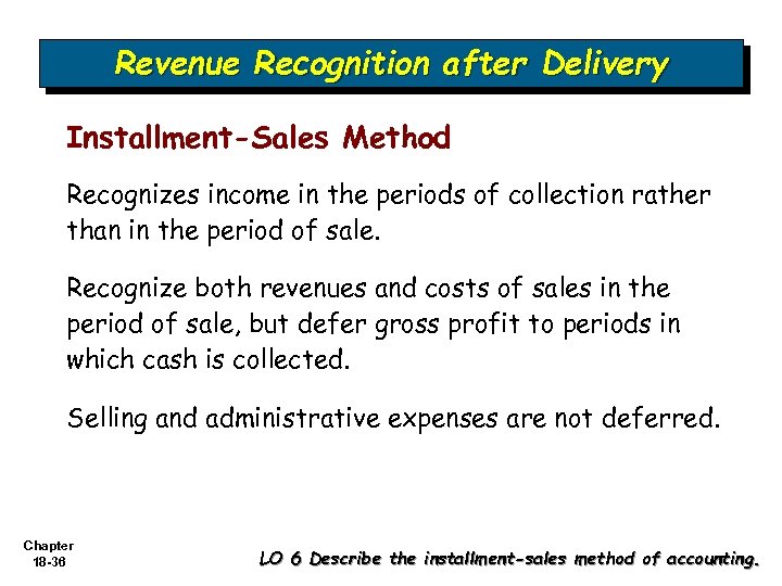 cost recovery method installment sales