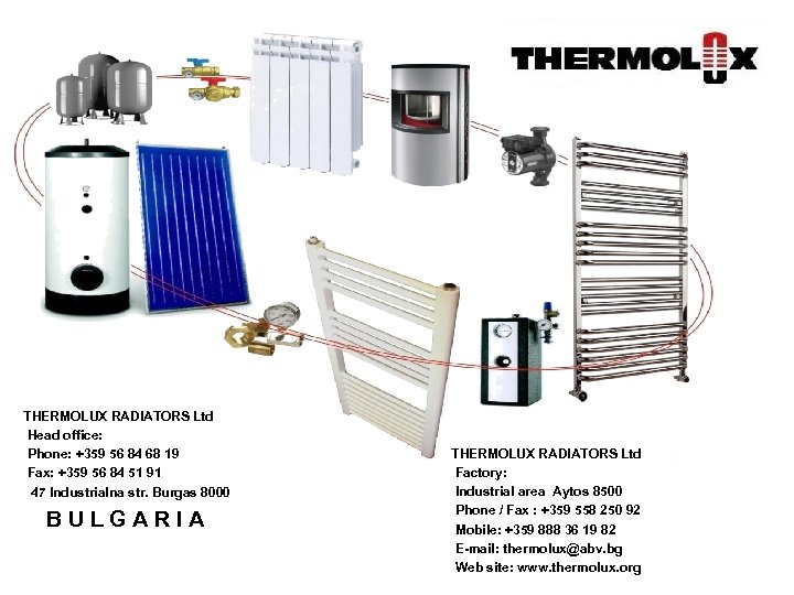 THERMOLUX RADIATORS Ltd Head office: Phone: +359 56 84 68 19 Fax: +359 56