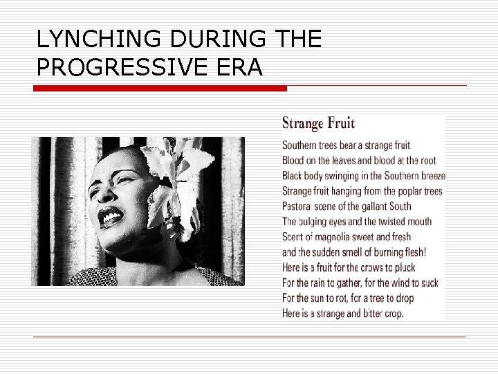 LYNCHING DURING THE PROGRESSIVE ERA 