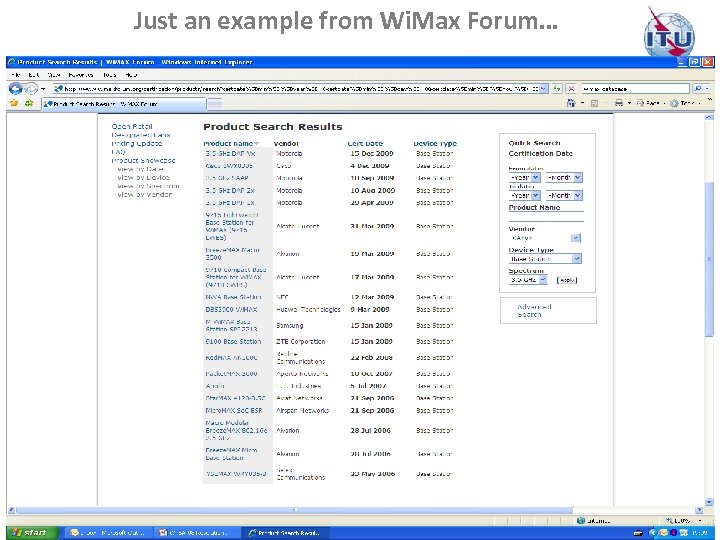 Just an example from Wi. Max Forum… 
